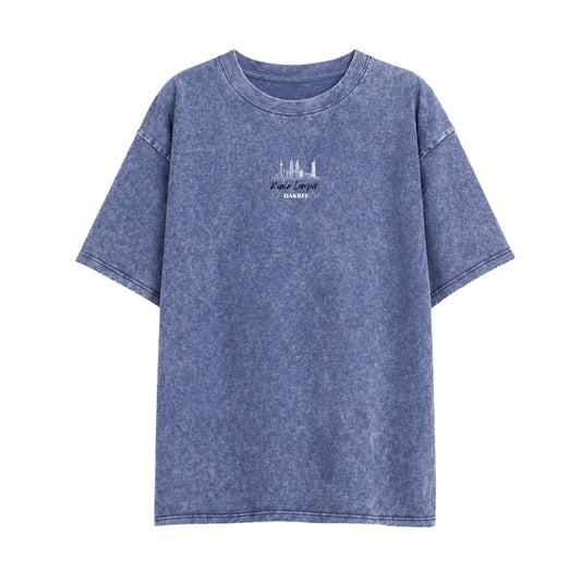 Vintage Denim Blue Snowflake Washed Skyline Series