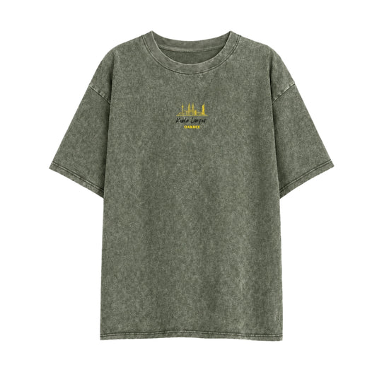 Vintage Army Green Snowflake Washed Skyline Series